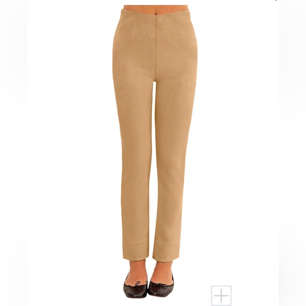NWT GRETCHEN SCOTT Ultra Suede Gripe Leas Pant - Classic Style in Beige